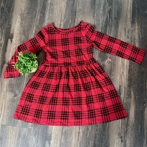 Cat & Jack Red and Black Plaid Kids Dress